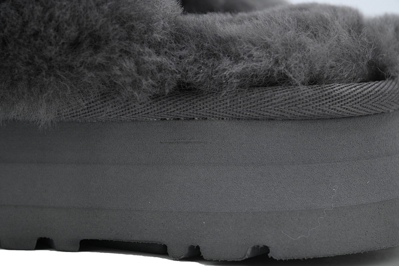 【BA5AP】厚底托灰色 UGG 舒适保暖包头拖鞋 1122550 UGG Disquette Grey