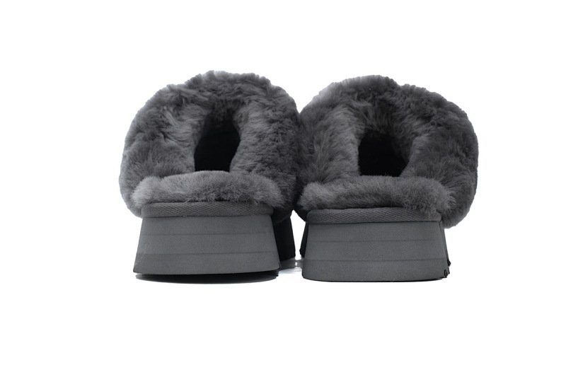 【BA5AP】厚底托灰色 UGG 舒适保暖包头拖鞋 1122550 UGG Disquette Grey