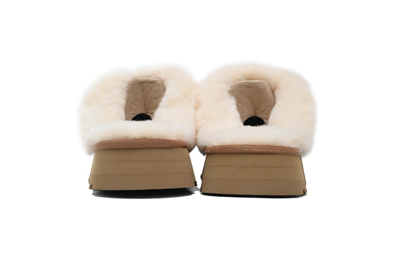 【BA5AP】厚底托栗色 UGG 舒适保暖包头拖鞋 1122550 UGG Disquette Brown