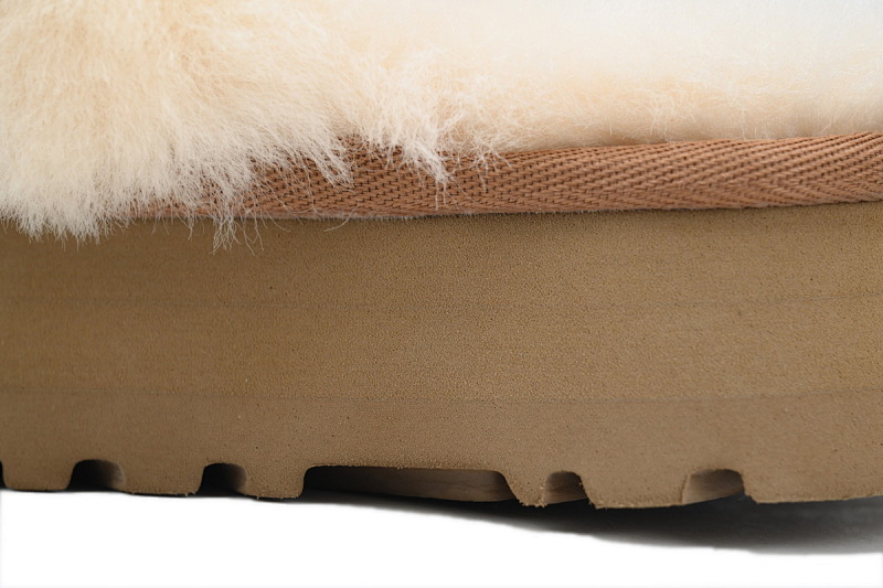 【BA5AP】厚底托栗色 UGG 舒适保暖包头拖鞋 1122550 UGG Disquette Brown