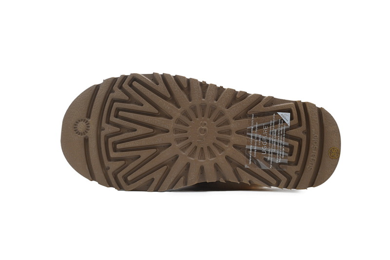 【BA5AP】厚底托栗色 UGG 舒适保暖包头拖鞋 1122550 UGG Disquette Brown