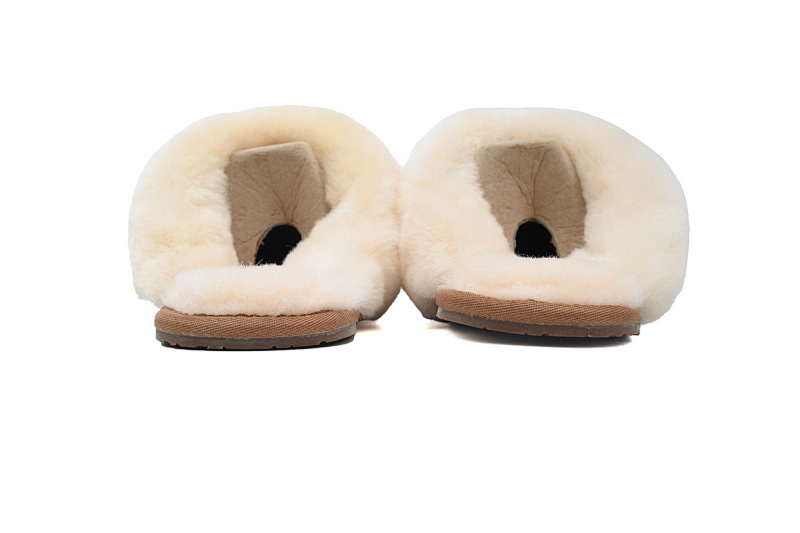 【AA3AP】薄底托栗色 UGG 绒面时尚凉拖 1106872 Scuffette II Brown