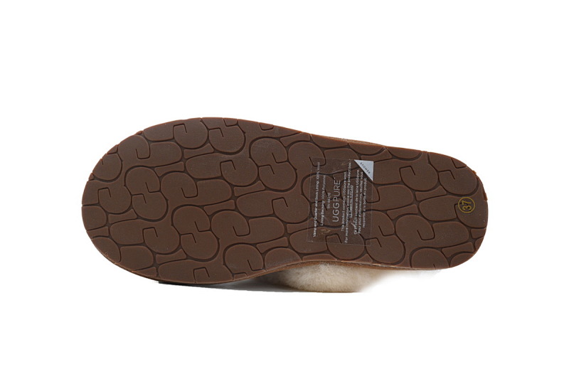 【AA3AP】薄底托栗色 UGG 绒面时尚凉拖 1106872 Scuffette II Brown