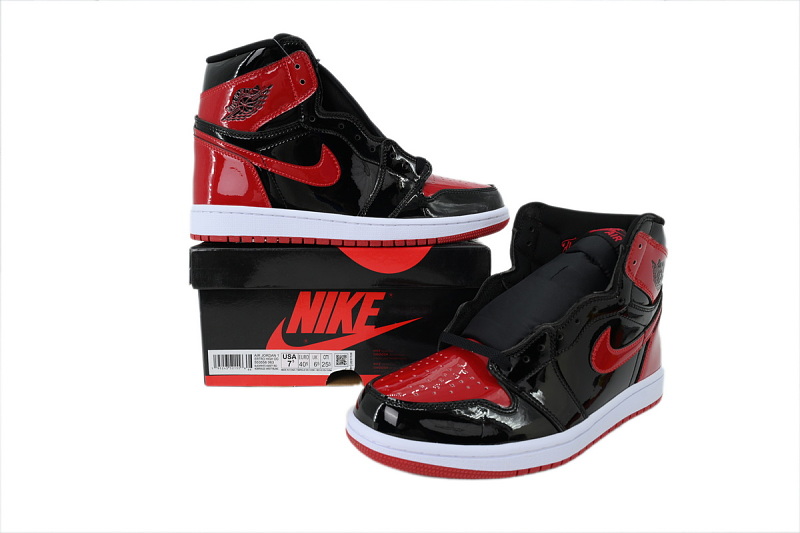【AA1TA】黑红镜面 乔丹1代高帮 555088-063 Air Jordan 1 Retro High OG 'Patent Bred'