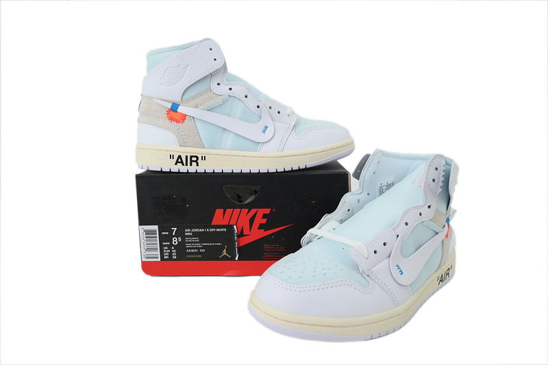 【AA1TA】白蓝OW 乔丹1代高帮 AQ0818-100 Off-White x Air Jordan 1 Retro High OG 'White' 2018