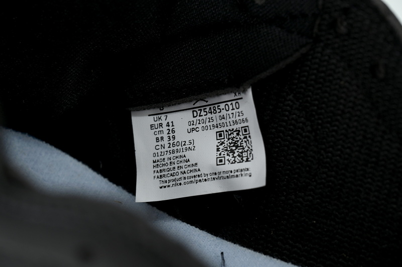 【AA1TA】白黑 乔丹1代高帮 DZ5485-010 Air Jordan 1 Retro High OG 'Black White 2.0'