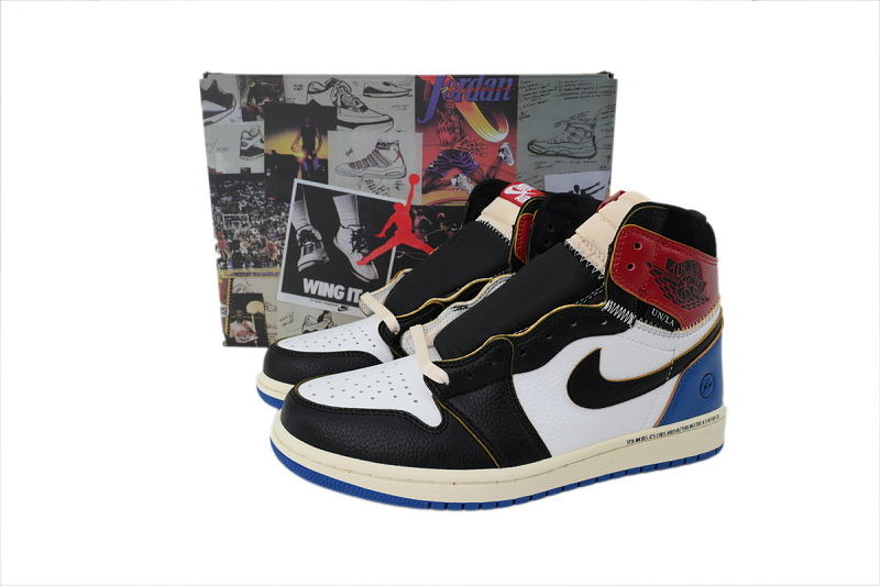 【AA1TA】UN黑白蓝 乔丹1代高帮 I07847-002 Fragment Design x Union LA x Air Jordan 1 Retro High OG 'Varsity Red'