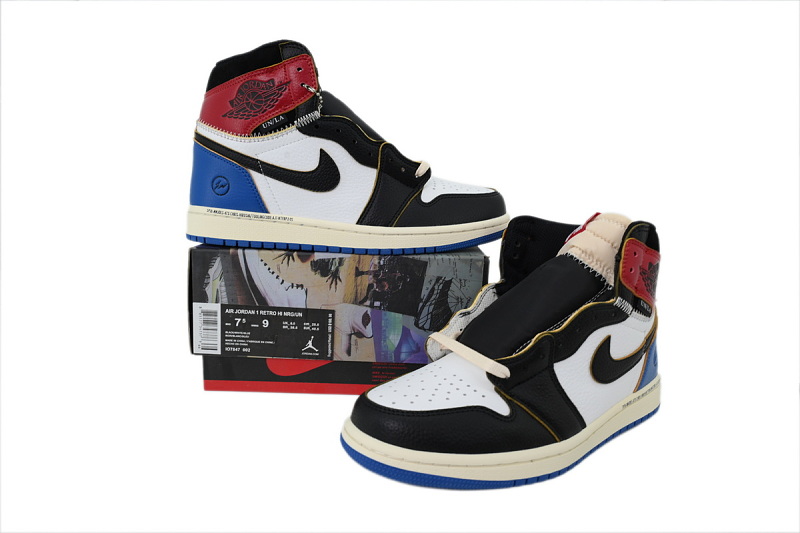 【AA1TA】UN黑白蓝 乔丹1代高帮 I07847-002 Fragment Design x Union LA x Air Jordan 1 Retro High OG 'Varsity Red'