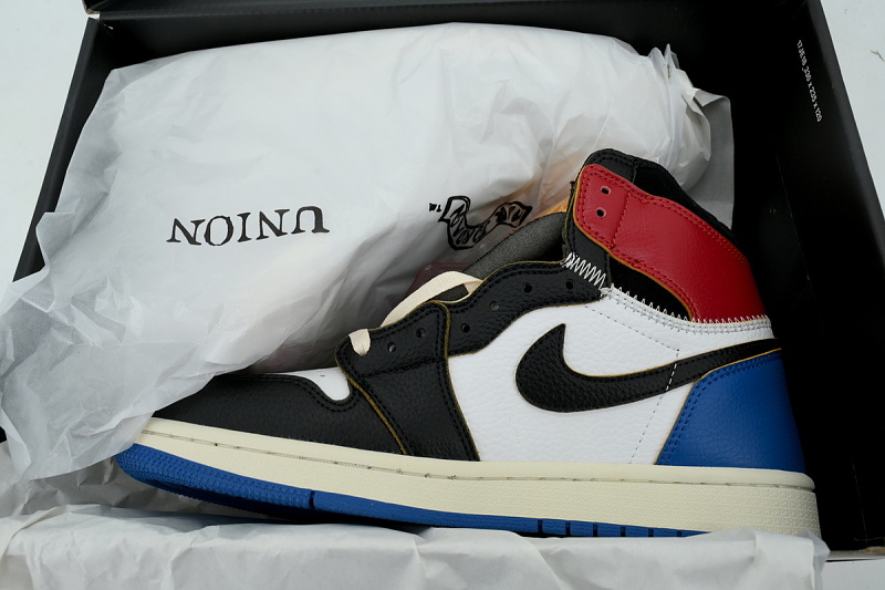 【AA1TA】UN黑白蓝 乔丹1代高帮 I07847-002 Fragment Design x Union LA x Air Jordan 1 Retro High OG 'Varsity Red'