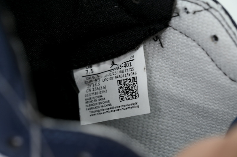 【AA1TA】深蓝白 乔丹1代高帮 DZ5485-401 Air Jordan 1 Retro High OG 'Midnight Navy'