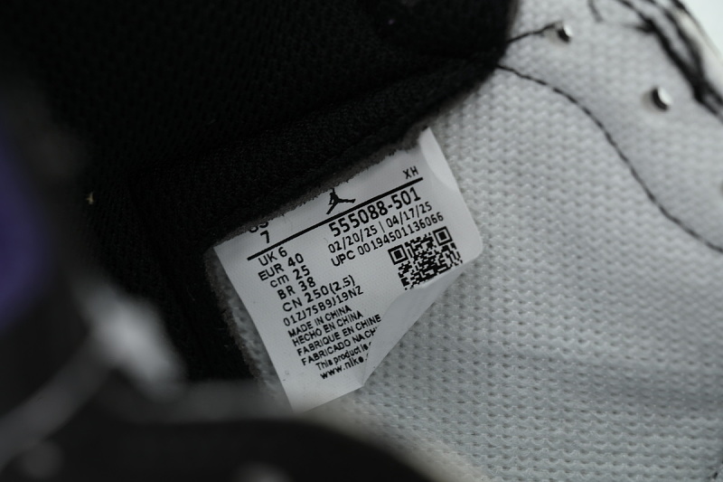 【AA1TA】黑紫脚趾 乔丹1代高帮 555088-501 Air Jordan 1 Retro High OG 'Court Purple'