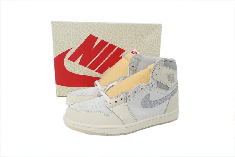 【AA1TA】白灰 乔丹1代高帮 IH4363-100 Air Jordan 1 High Retro OG 'Sail Elephant Print'