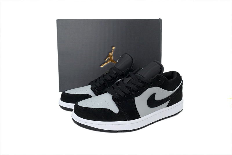 【AA1AQ】绒面黑灰 乔丹1代低帮 553558-048 Air Jordan 1 Low 'Black Light Smoke Grey White'
