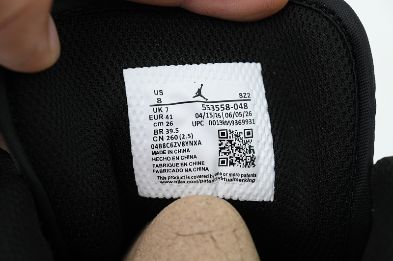 【AA1AQ】绒面黑灰 乔丹1代低帮 553558-048 Air Jordan 1 Low 'Black Light Smoke Grey White'