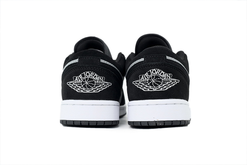 【AA1AQ】绒面黑灰 乔丹1代低帮 553558-048 Air Jordan 1 Low 'Black Light Smoke Grey White'