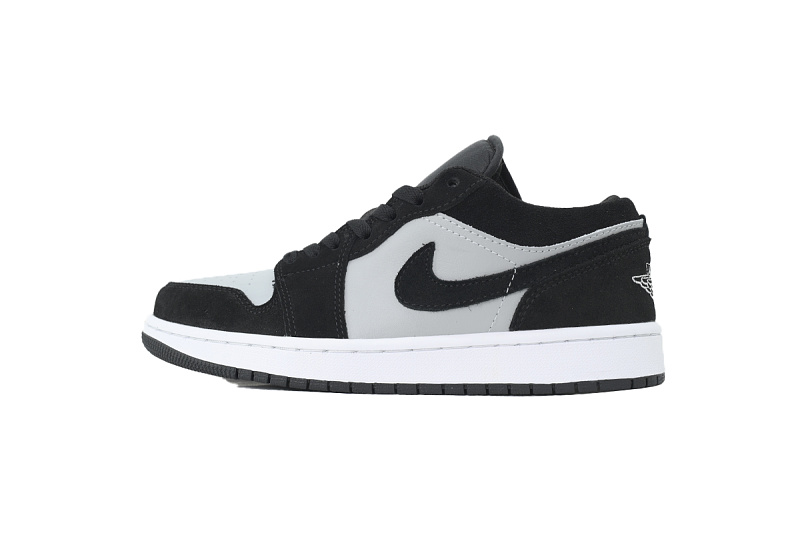 【AA1AQ】绒面黑灰 乔丹1代低帮 553558-048 Air Jordan 1 Low 'Black Light Smoke Grey White'