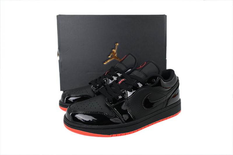 【AA1AQ】漆皮黑 乔丹1代低帮 IQ2191-001 Air Jordan 1 Low SE 'Sail Baroque Brown Team Red'