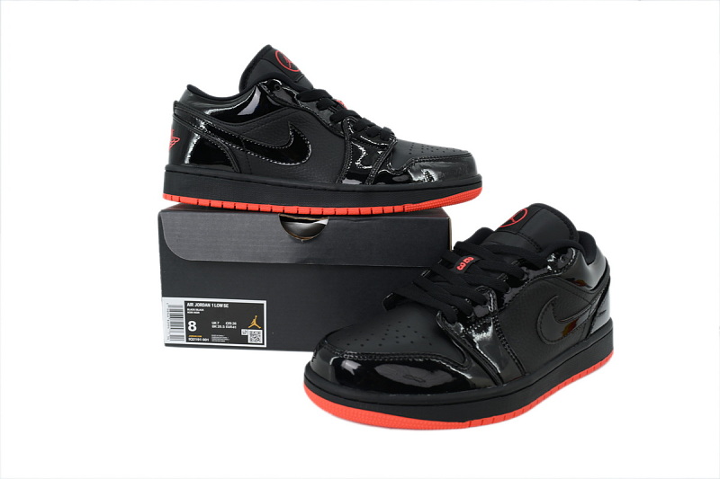 【AA1AQ】漆皮黑 乔丹1代低帮 IQ2191-001 Air Jordan 1 Low SE 'Sail Baroque Brown Team Red'