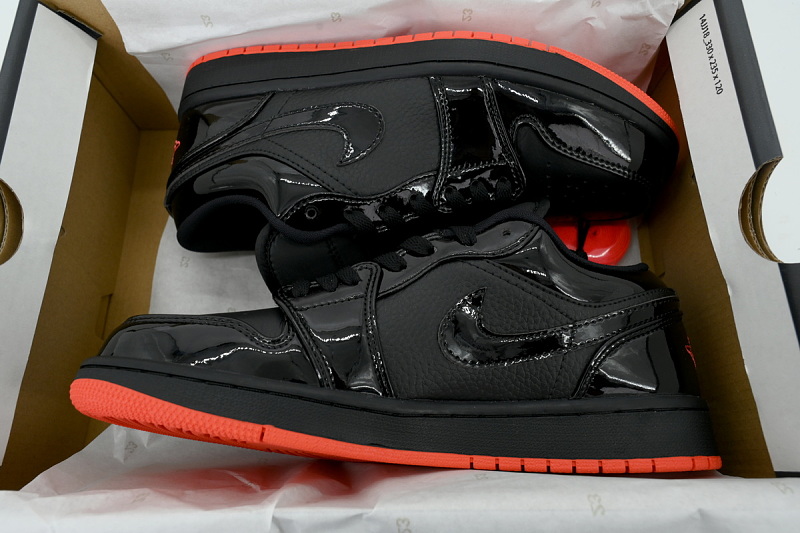 【AA1AQ】漆皮黑 乔丹1代低帮 IQ2191-001 Air Jordan 1 Low SE 'Sail Baroque Brown Team Red'