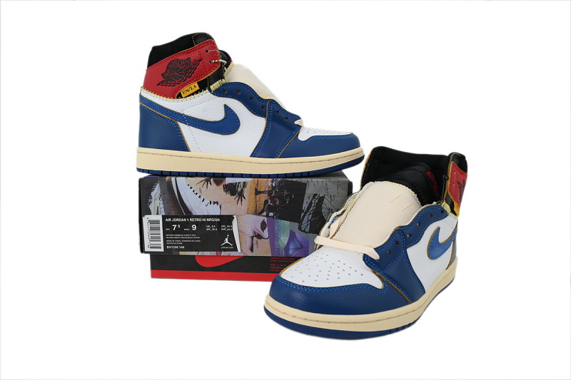 【AA1TA】UN蓝黑红 乔丹1代高帮 BV1300-146 Union LA x Air Jordan 1 Retro High NRG 'Storm Blue'