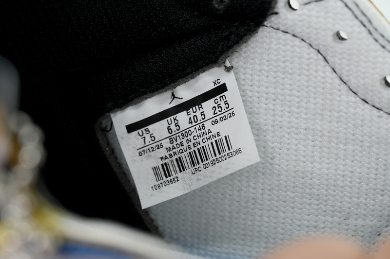 【AA1TA】UN蓝黑红 乔丹1代高帮 BV1300-146 Union LA x Air Jordan 1 Retro High NRG 'Storm Blue'