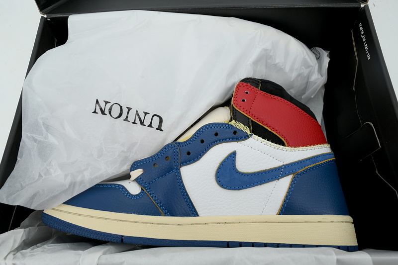 【AA1TA】UN蓝黑红 乔丹1代高帮 BV1300-146 Union LA x Air Jordan 1 Retro High NRG 'Storm Blue'