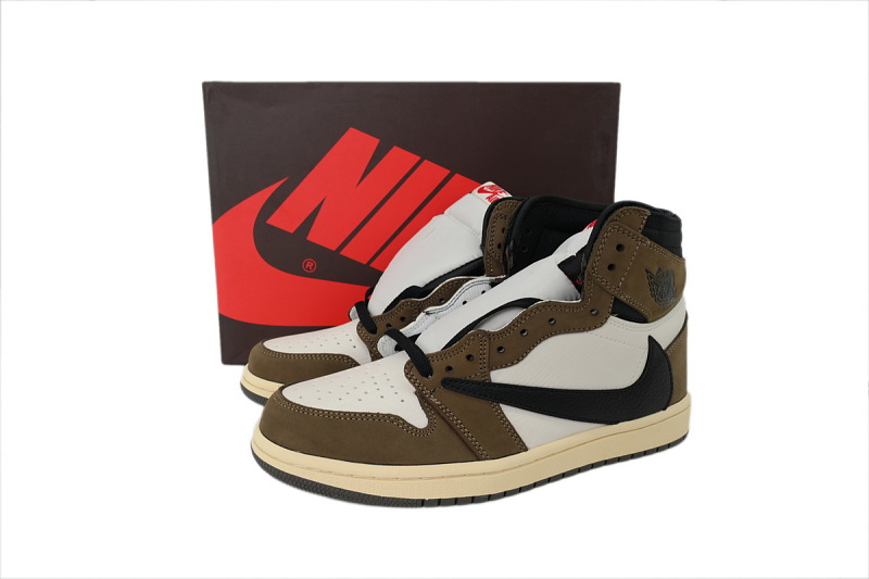 【AA1TA】深棕倒钩 乔丹1代高帮 CD4487-100 Travis Scott x Air Jordan 1 Retro High OG 'Mocha'