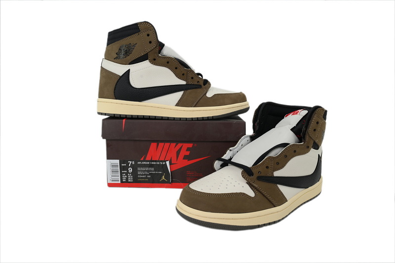 【AA1TA】深棕倒钩 乔丹1代高帮 CD4487-100 Travis Scott x Air Jordan 1 Retro High OG 'Mocha'