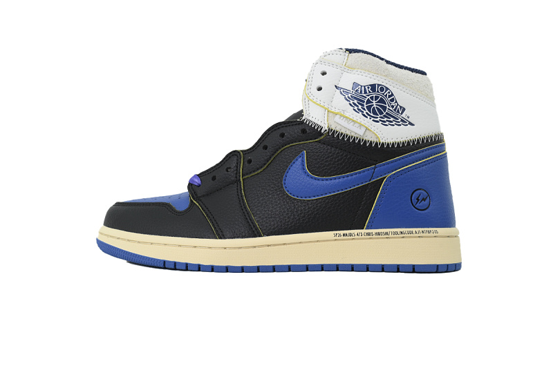 【AA1TA】UN白蓝黑 乔丹1代高帮 IO7847-001 Fragment Design x Union LA x Air Jordan 1 Retro High OG 'Sport Royal'