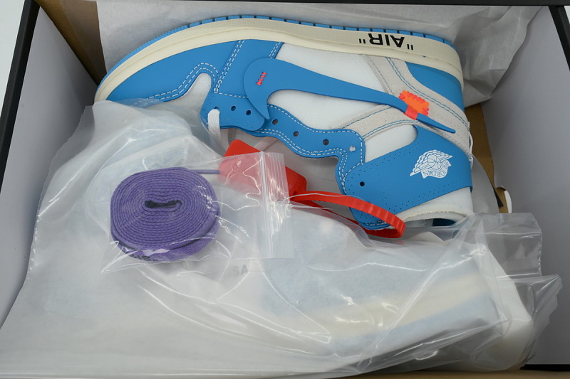 【AA1TA】北卡蓝OW 乔丹1代高帮 AQ0818-148 Off-White x Air Jordan 1 Retro High OG 'UNC'