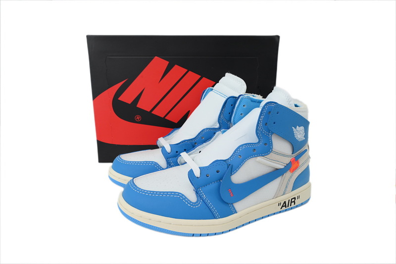 【AA1TA】北卡蓝OW 乔丹1代高帮 AQ0818-148 Off-White x Air Jordan 1 Retro High OG 'UNC'