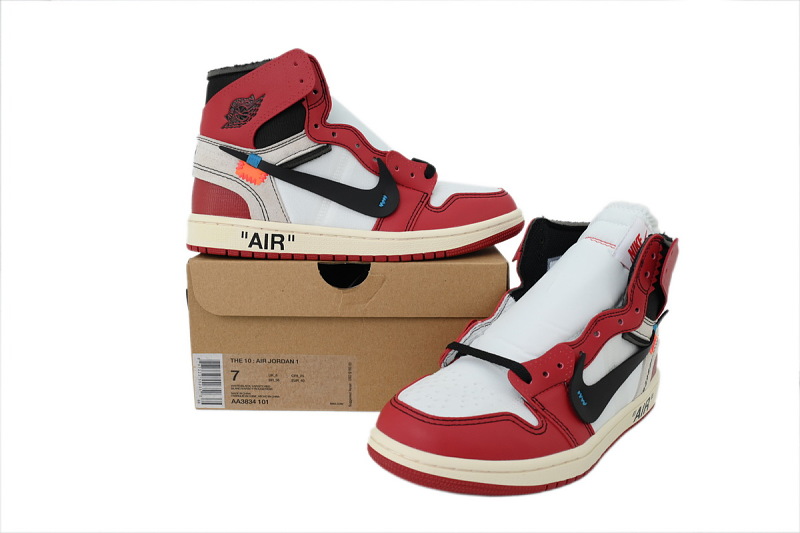 【AA1TA】芝加哥OW 乔丹1代高帮 AA3834-101 Off-White x Air Jordan 1 Retro High OG 'Chicago'