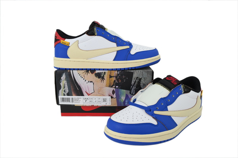 【AA1TA】白蓝 乔丹1代低帮 DM7866-111 Nike Air Jordan 1 Low OG SP x Travis Scott x Union LA Blue White