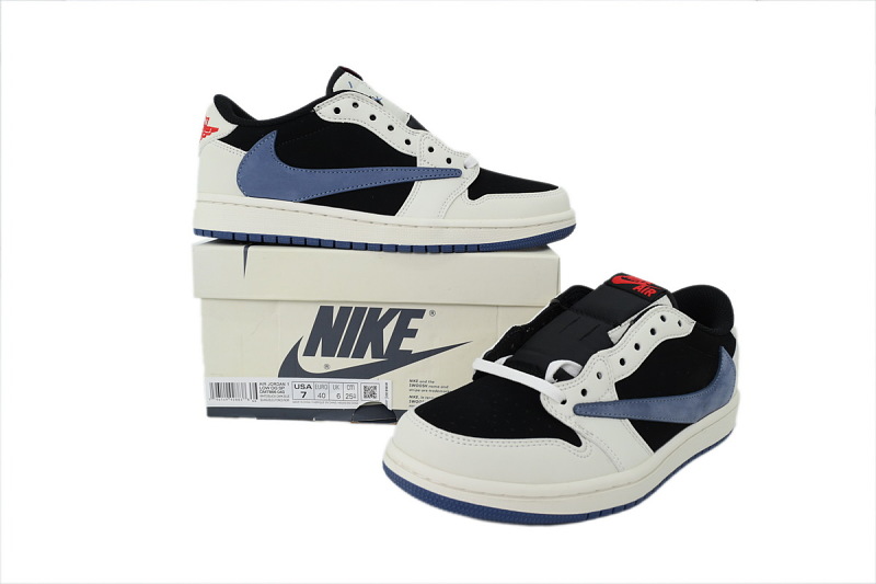 【AA1TA】黑蓝 乔丹1代低帮 DM7866-040 Travis Scott x Air Jordan 1 Low Low Hooked Black Jade