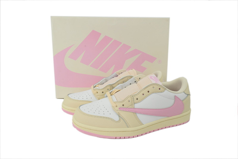 【AA1TA】粉黄 乔丹1代低帮 IQ7604-100 Travis Scott x Air Jordan 1 Retro Low OG 'Shy Pink'