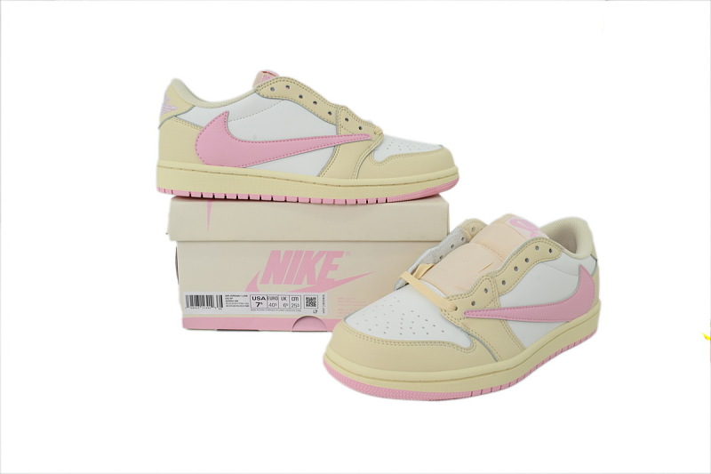 【AA1TA】粉黄 乔丹1代低帮 IQ7604-100 Travis Scott x Air Jordan 1 Retro Low OG 'Shy Pink'
