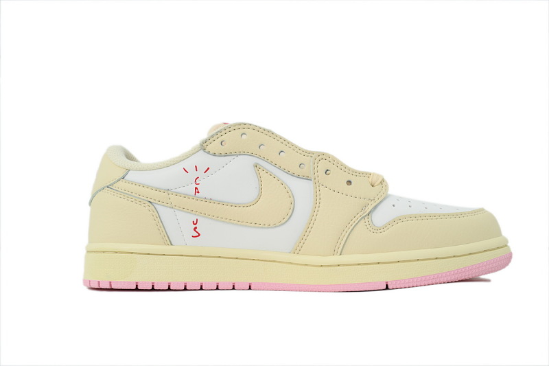 【AA1TA】粉黄 乔丹1代低帮 IQ7604-100 Travis Scott x Air Jordan 1 Retro Low OG 'Shy Pink'