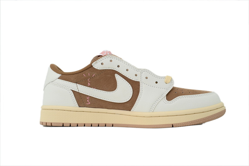 【AA1TA】白粉棕 乔丹1代低帮 DM7866-106 Travis Scott × Nike Air Jordan 1 Low OG SP "Sail/Shy Pink"