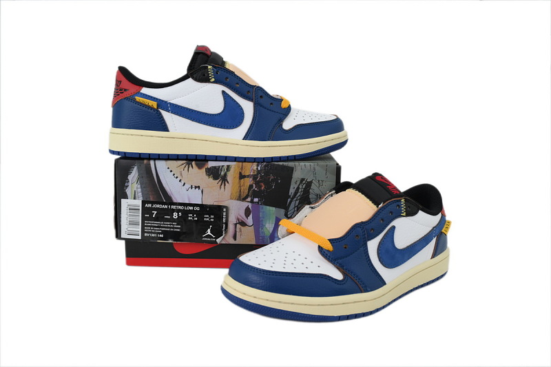 【AA1TA】蓝黑红 乔丹1代低帮 BV1301-146 UNION × Nike Air Jordan 1 Retro Low OG NRG