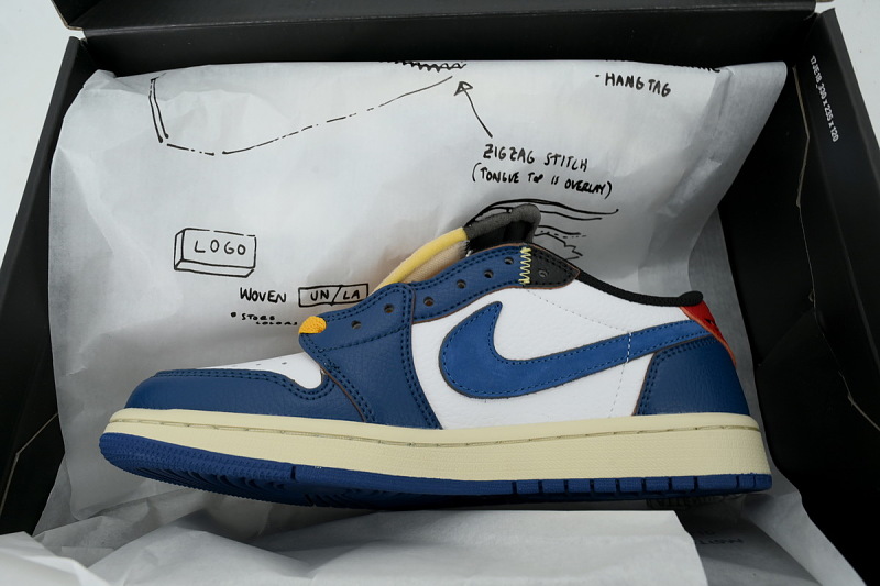 【AA1TA】蓝黑红 乔丹1代低帮 BV1301-146 UNION × Nike Air Jordan 1 Retro Low OG NRG