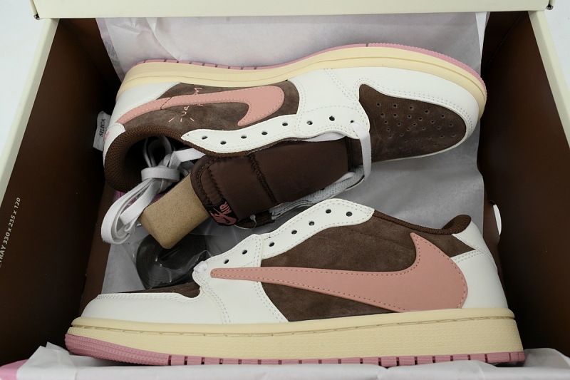 【AA1TA】棕粉 乔丹1代低帮 DZ4137-206 Travis Scott x Air Jordan 1 Low OG “Dark Pony/Pink Oxford”