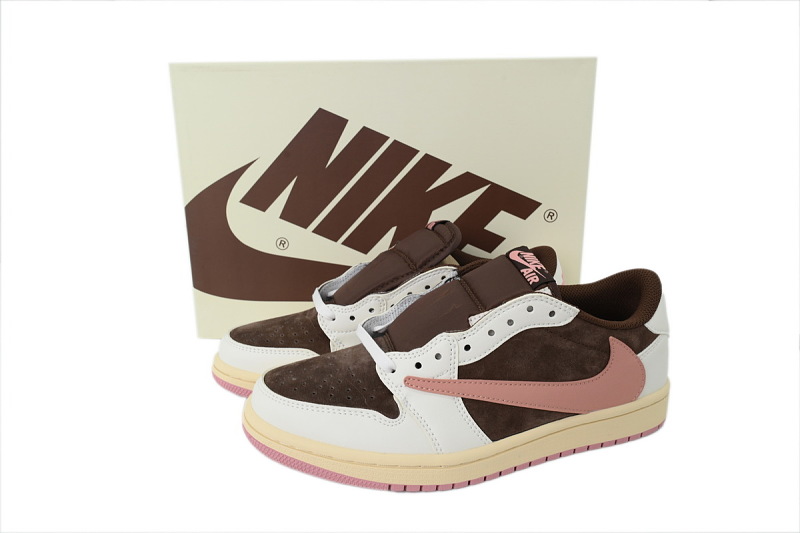 【AA1TA】棕粉 乔丹1代低帮 DZ4137-206 Travis Scott x Air Jordan 1 Low OG “Dark Pony/Pink Oxford”