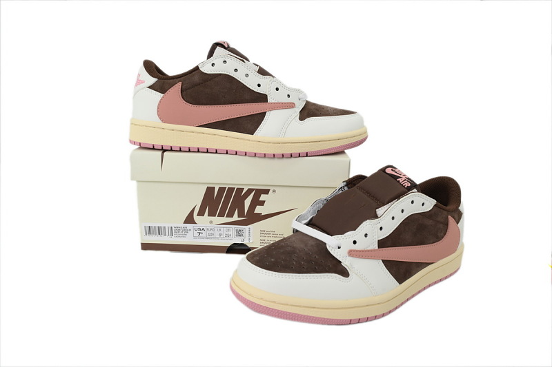 【AA1TA】棕粉 乔丹1代低帮 DZ4137-206 Travis Scott x Air Jordan 1 Low OG “Dark Pony/Pink Oxford”