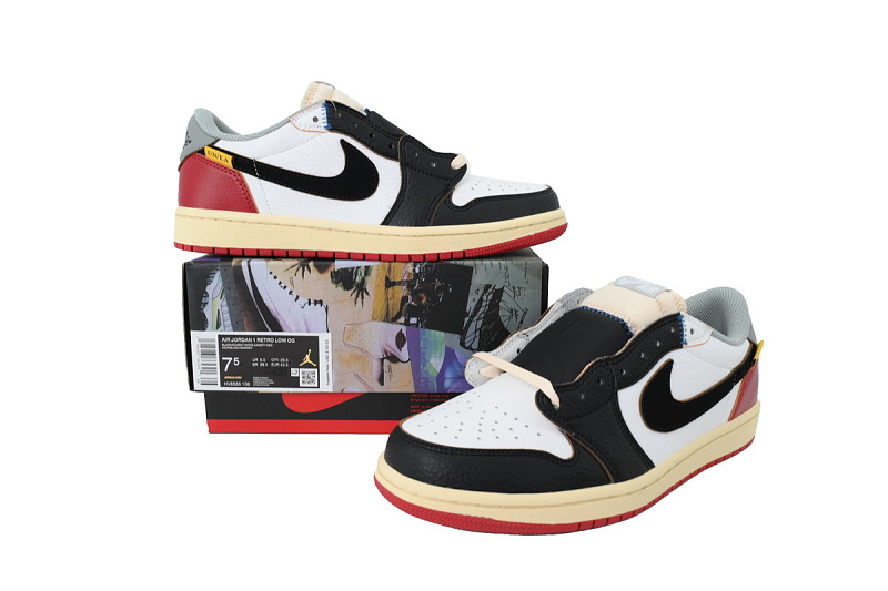 【AA1TA】黑红 乔丹1代低帮 HV8566-106 Union LA x AJ 1 Retro Low Black Toe
