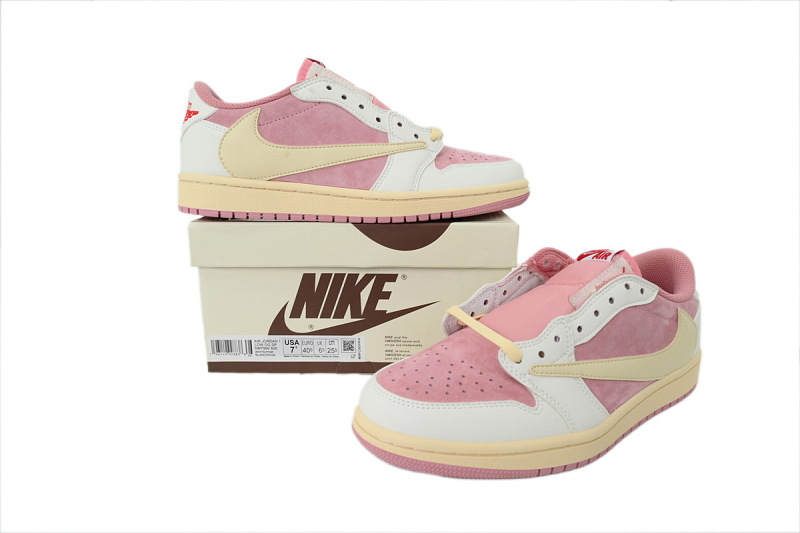 【AA1TA】白粉 乔丹1代低帮 DM7866-600 Travis Scott x Air Jordan 1 Low OG White Pink