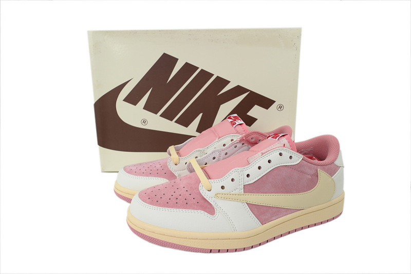 【AA1TA】白粉 乔丹1代低帮 DM7866-600 Travis Scott x Air Jordan 1 Low OG White Pink