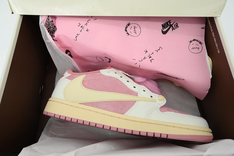【AA1TA】白粉 乔丹1代低帮 DM7866-600 Travis Scott x Air Jordan 1 Low OG White Pink