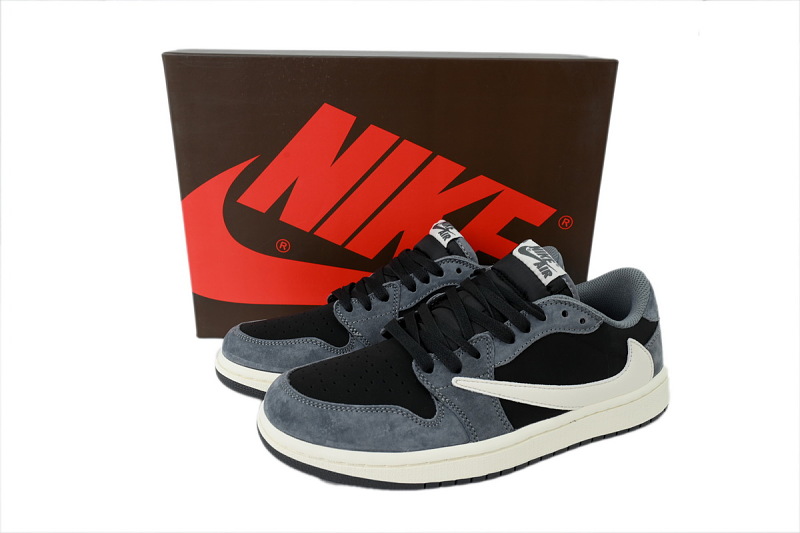 【AA1XH】黑灰倒钩 乔丹1代低帮 DM7866-001 Travis Scott x Air Jordan 1 Retro Low OG 'Black and Gray'