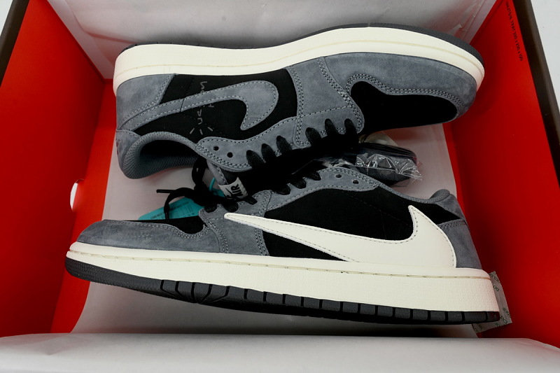 【AA1XH】黑灰倒钩 乔丹1代低帮 DM7866-001 Travis Scott x Air Jordan 1 Retro Low OG 'Black and Gray'