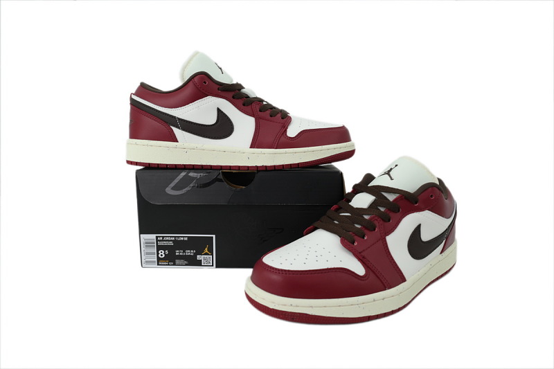 【AA1AQ】酒红棕色 乔丹1代低帮 IX5004-121 Air Jordan 1 Low SE 'Sail Baroque Brown Team Red'